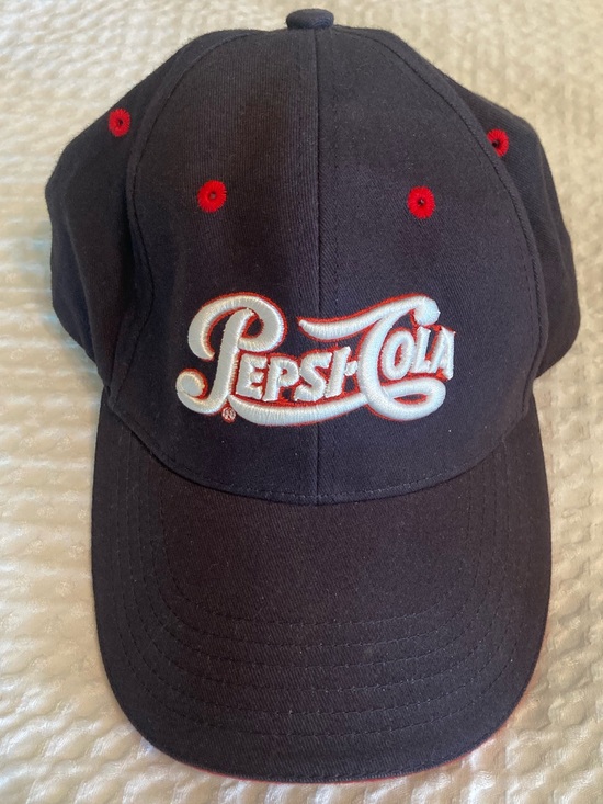 Pepsi-Cola Navy Baseball Cap with Red Accents by Authentic Headwear